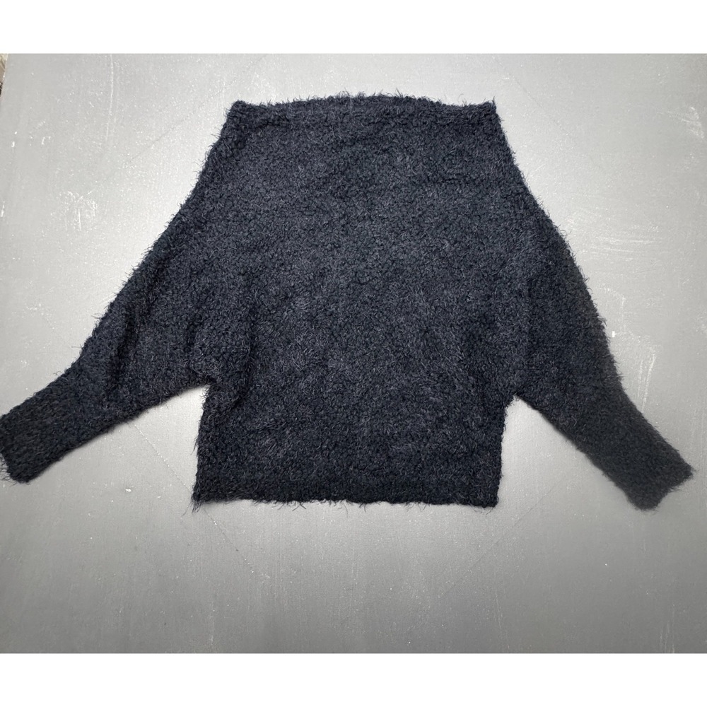 Sleeping Sound Womens M Black Fuzzy Knit Sweater Long Sleeve Pullover Cozy Wear